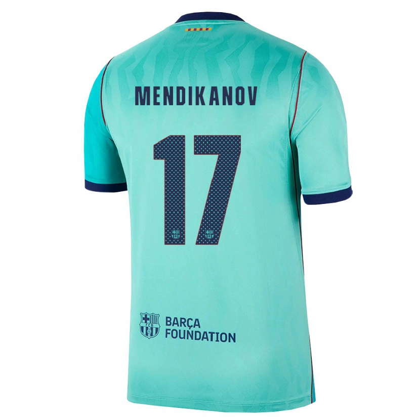 Danxen Kinder Karim Mendikanov #17 Aqua Dunkeltürkis Königsblau Ausweichtrikot Trikot 2026/27 T-Shirt Schweiz