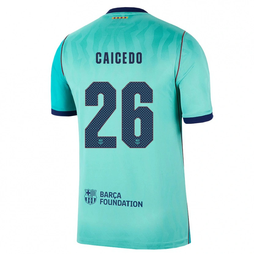 Danxen Kinder Josué Caicedo #26 Aqua Dunkeltürkis Königsblau Ausweichtrikot Trikot 2026/27 T-Shirt Schweiz