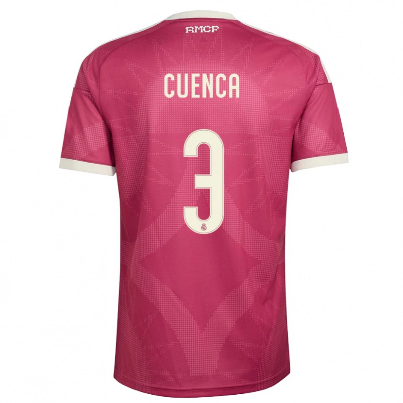 Danxen Kinder David Cuenca #3 Blassviolett Rot Weiß Ausweichtrikot Trikot 2026/27 T-Shirt Schweiz