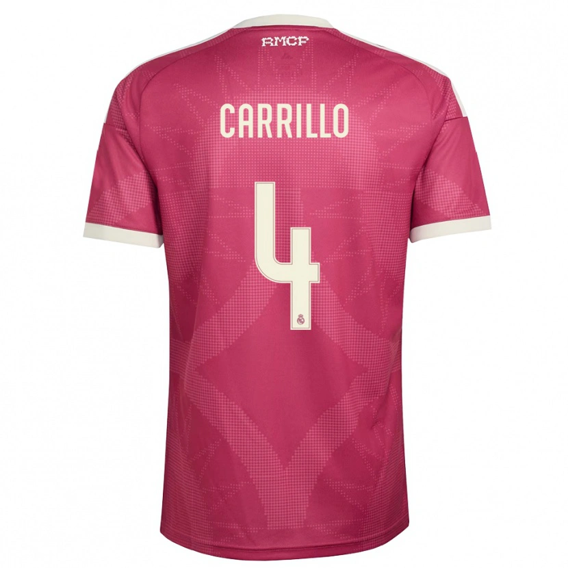 Danxen Kinder Alvaro Carrillo #4 Blassviolett Rot Weiß Ausweichtrikot Trikot 2026/27 T-Shirt Schweiz