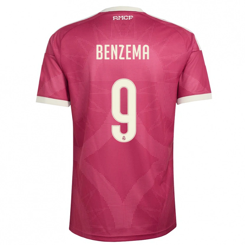Danxen Kinder Karim Benzema #9 Blassviolett Rot Weiß Ausweichtrikot Trikot 2026/27 T-Shirt Schweiz