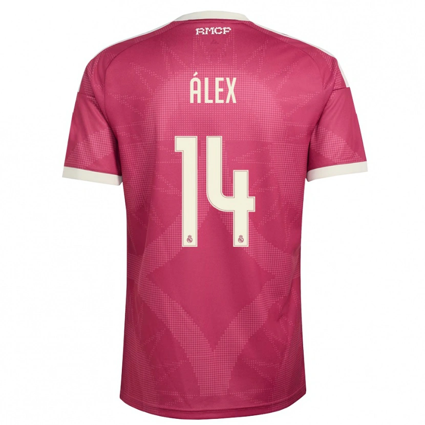 Danxen Kinder Álex Pérez #14 Blassviolett Rot Weiß Ausweichtrikot Trikot 2026/27 T-Shirt Schweiz