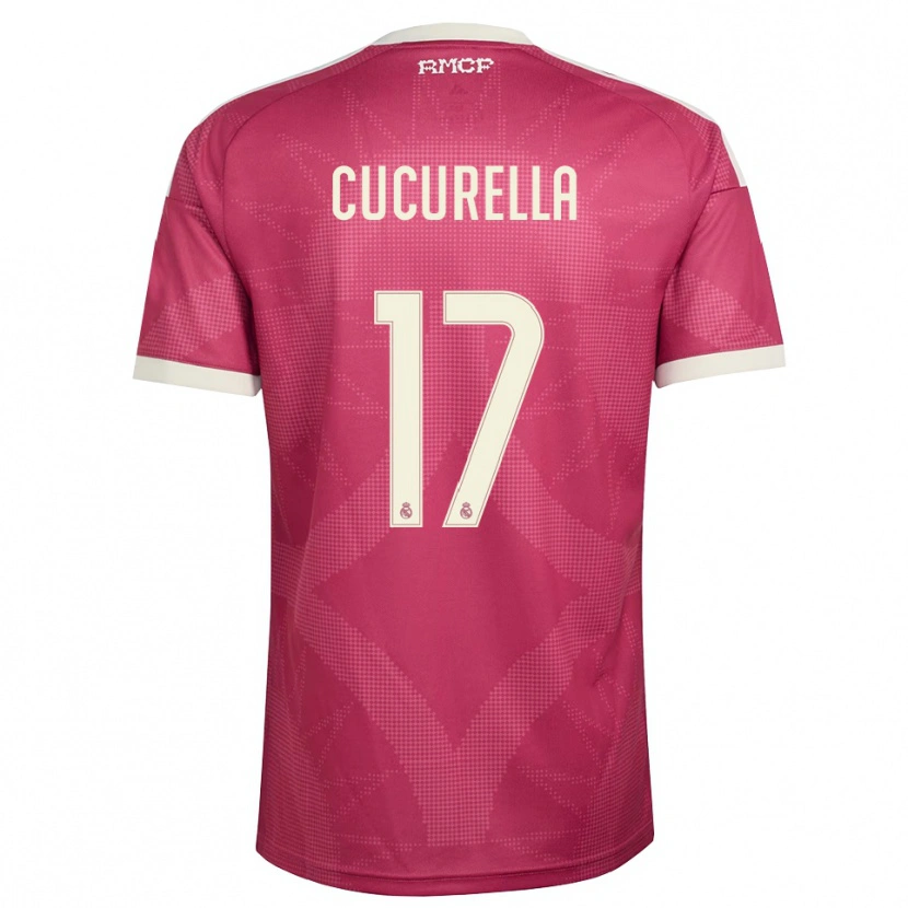 Danxen Kinder Marc Cucurella #17 Blassviolett Rot Weiß Ausweichtrikot Trikot 2026/27 T-Shirt Schweiz