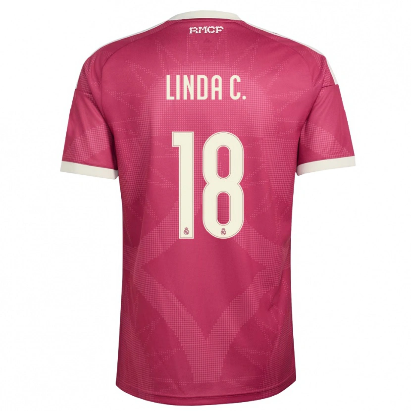 Danxen Kinder Linda Caicedo #18 Blassviolett Rot Weiß Ausweichtrikot Trikot 2026/27 T-Shirt Schweiz
