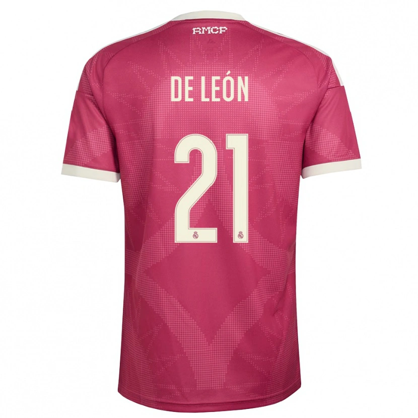 Danxen Kinder Jeremy De León #21 Blassviolett Rot Weiß Ausweichtrikot Trikot 2026/27 T-Shirt Schweiz