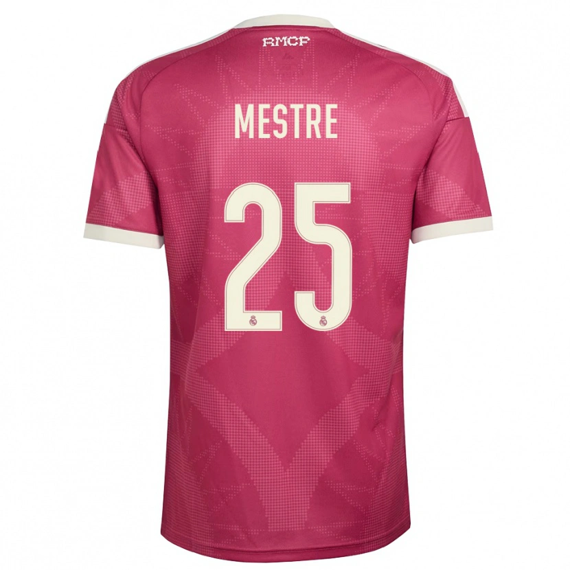 Danxen Kinder Sergio Mestre #25 Blassviolett Rot Weiß Ausweichtrikot Trikot 2026/27 T-Shirt Schweiz