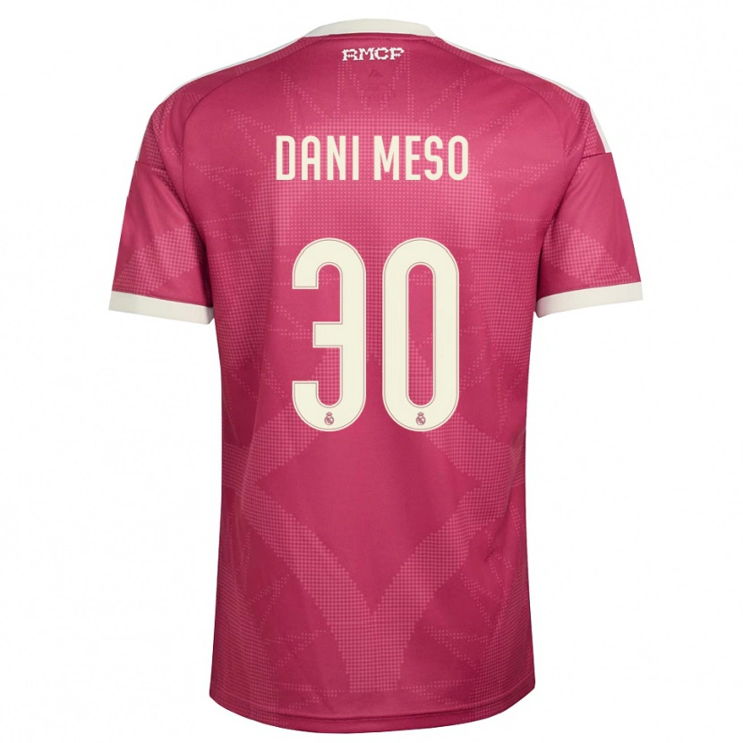 Danxen Kinder Daniel Mesonero #30 Blassviolett Rot Weiß Ausweichtrikot Trikot 2026/27 T-Shirt Schweiz