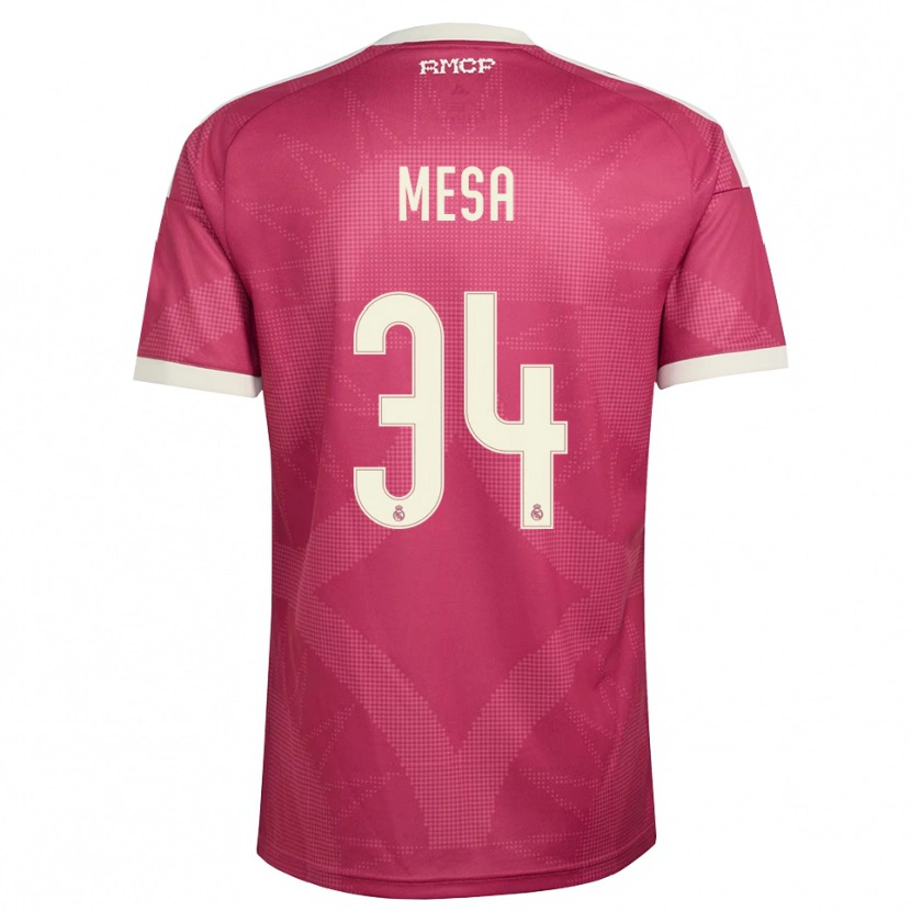 Danxen Kinder Óscar Mesa #34 Blassviolett Rot Weiß Ausweichtrikot Trikot 2026/27 T-Shirt Schweiz