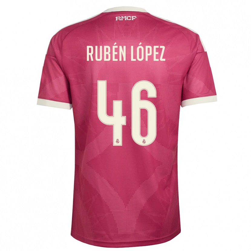 Danxen Kinder Rubén López #46 Blassviolett Rot Weiß Ausweichtrikot Trikot 2026/27 T-Shirt Schweiz
