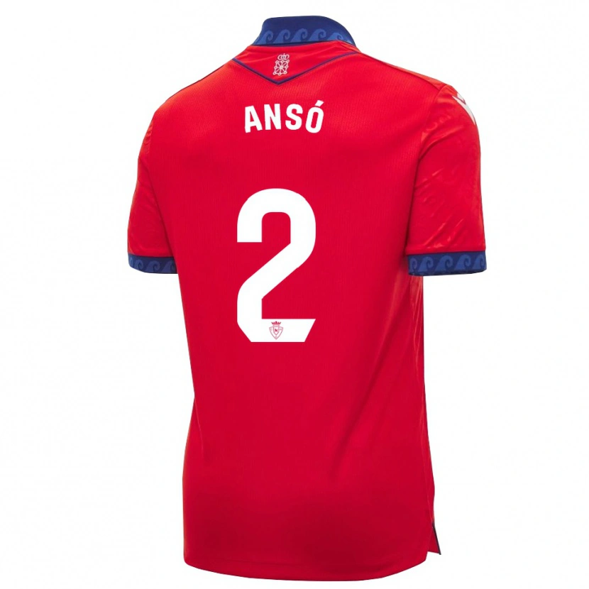 Danxen Herren Mikel Ansó #2 Rot Marineblau Weiß Heimtrikot Trikot 2026/27 T-Shirt Schweiz