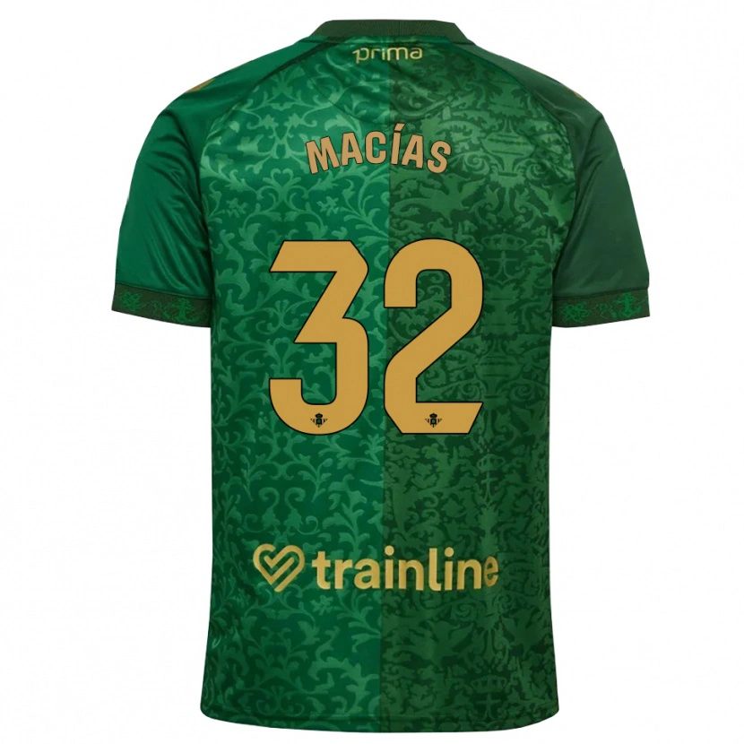 Danxen Herren Curro Macías #32 Waldgrün Dunkelgoldrute Auswärtstrikot Trikot 2026/27 T-Shirt Schweiz