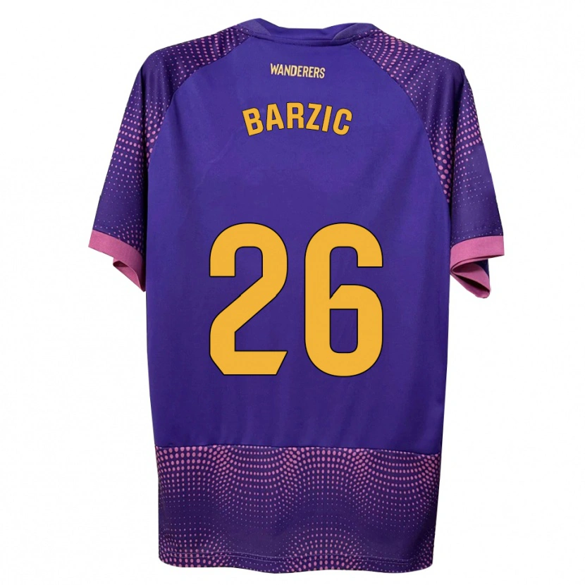 Danxen Herren Matia Barzic #26 Lila Weiß Rosa Auswärtstrikot Trikot 2026/27 T-Shirt Schweiz