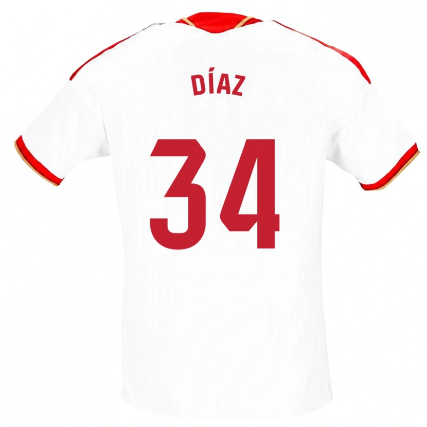 Danxen Damen Mario Díaz #34 Weiß Rot Heimtrikot Trikot 2026/27 T-Shirt Schweiz