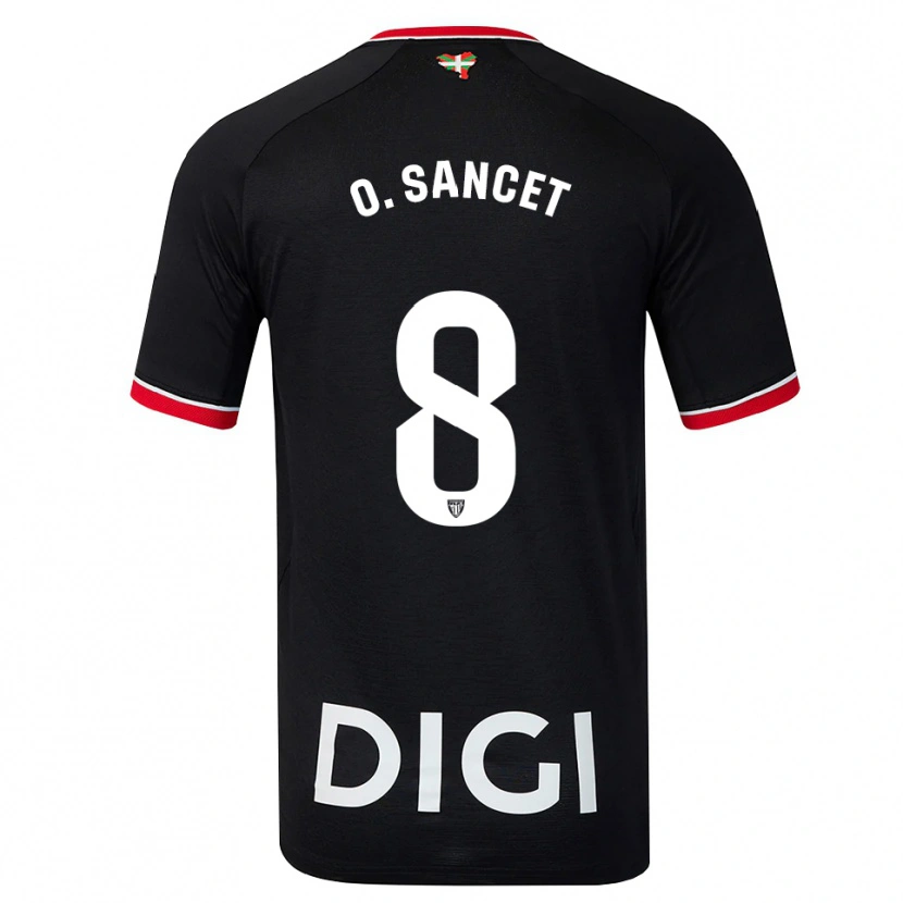 Danxen Damen Oihan Sancet #8 Schwarz Weiß Rot Auswärtstrikot Trikot 2026/27 T-Shirt Schweiz