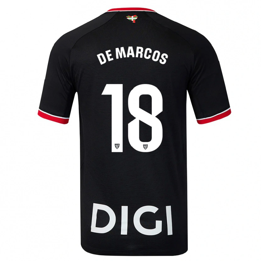 Danxen Damen Oscar De Marcos #18 Schwarz Weiß Rot Auswärtstrikot Trikot 2026/27 T-Shirt Schweiz