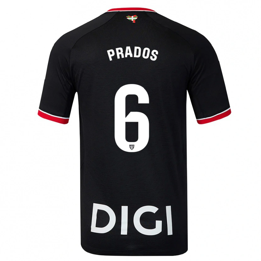 Danxen Damen Beñat Prados #6 Schwarz Weiß Rot Auswärtstrikot Trikot 2026/27 T-Shirt Schweiz