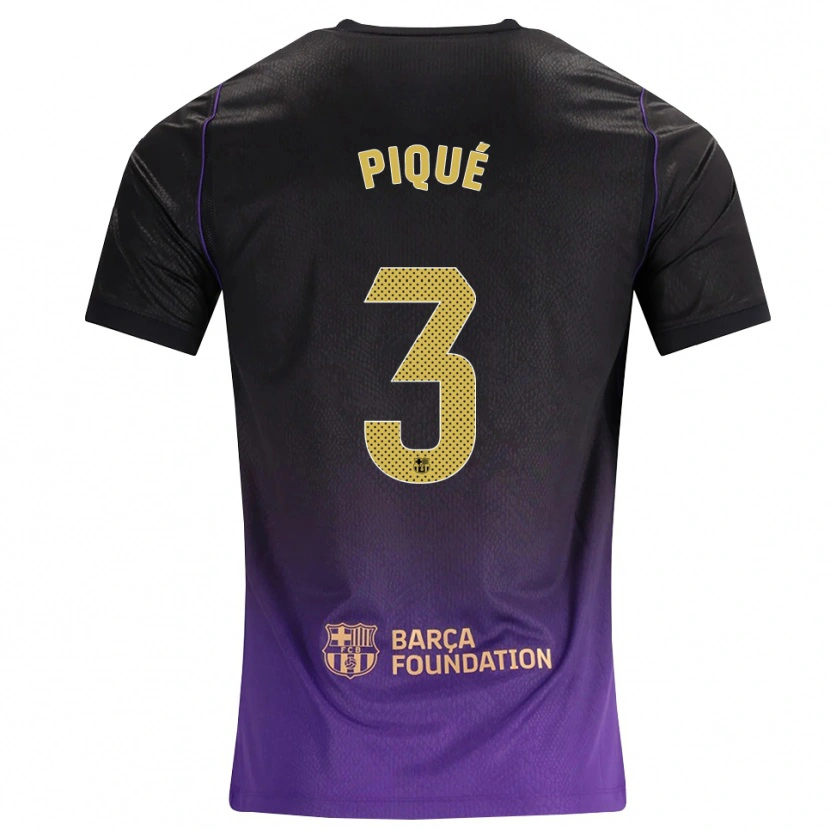 Danxen Damen Gerard Pique #3 Lila Gelb Schwarz Auswärtstrikot Trikot 2026/27 T-Shirt Schweiz