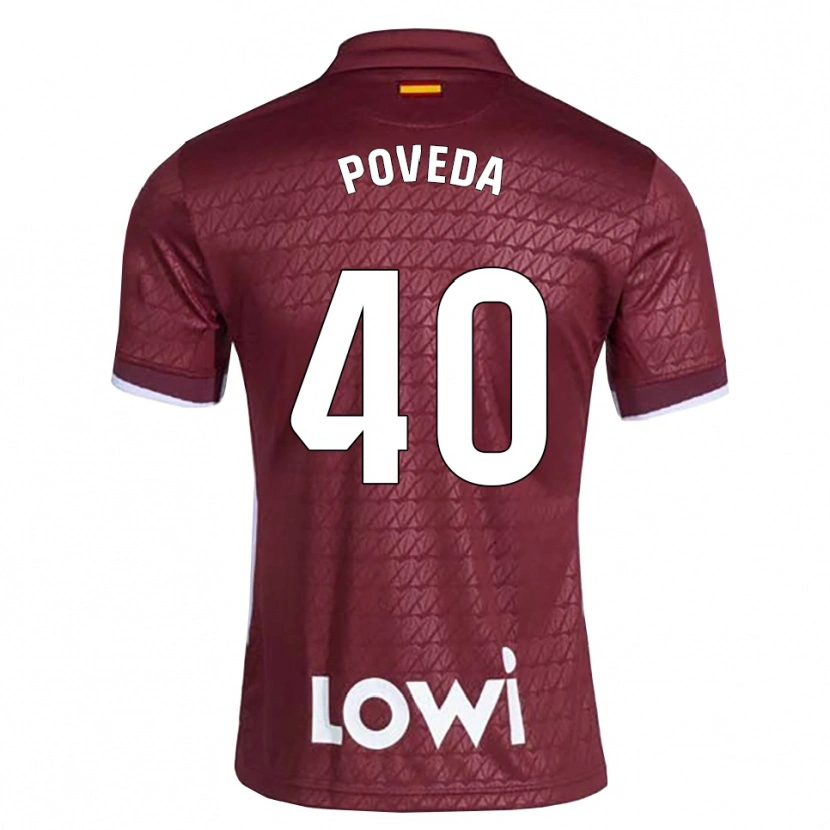 Danxen Damen Pedro Poveda #40 Dunkelrot Weiß Auswärtstrikot Trikot 2026/27 T-Shirt Schweiz