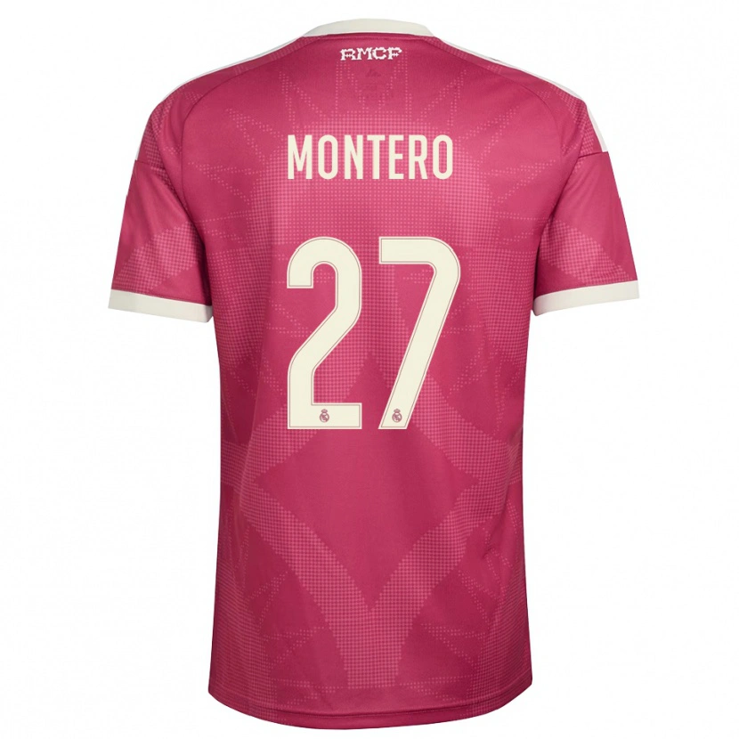 Danxen Damen Pablo Montero #27 Blassviolett Rot Weiß Ausweichtrikot Trikot 2026/27 T-Shirt Schweiz