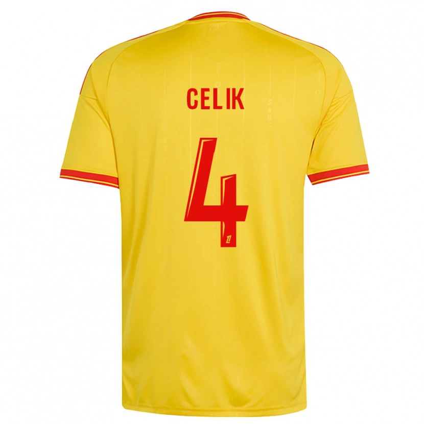 Danxen Kinder Nidal Celik #4 Gold Orange Rot Heimtrikot Trikot 2026/27 T-Shirt Schweiz