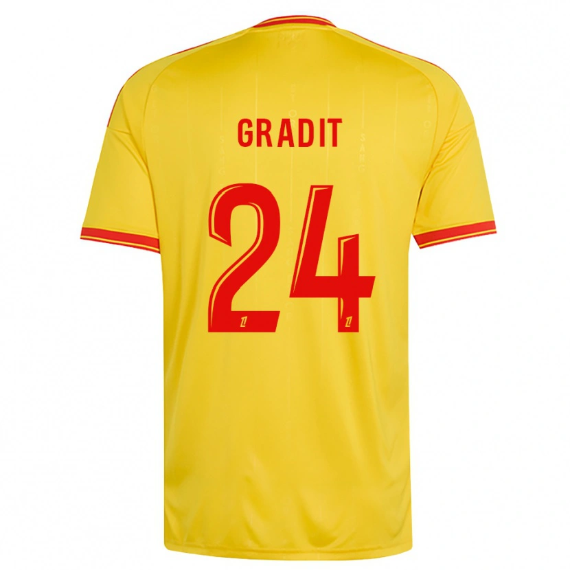 Danxen Kinder Jonathan Gradit #24 Gold Orange Rot Heimtrikot Trikot 2026/27 T-Shirt Schweiz