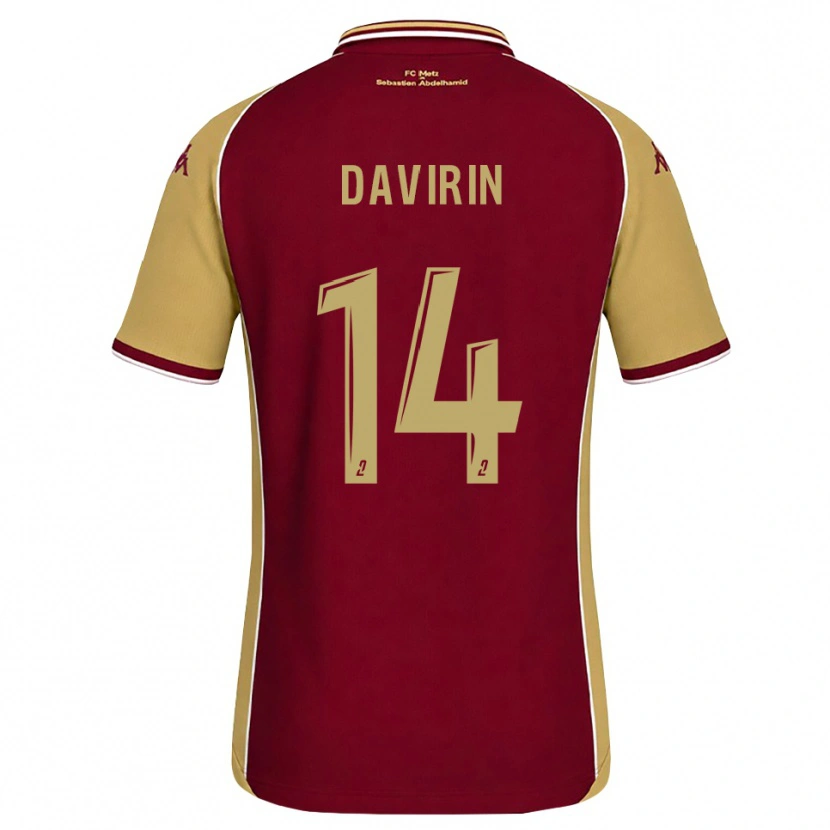 Danxen Kinder Pierre-Alexandre Davirin #14 Goldrute Dunkelrot Heimtrikot Trikot 2026/27 T-Shirt Schweiz