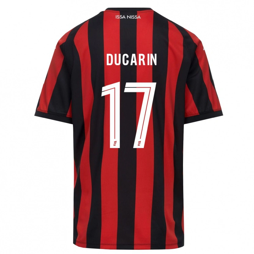 Danxen Kinder Léa Ducarin #17 Rot Schwarz Weiß Heimtrikot Trikot 2026/27 T-Shirt Schweiz