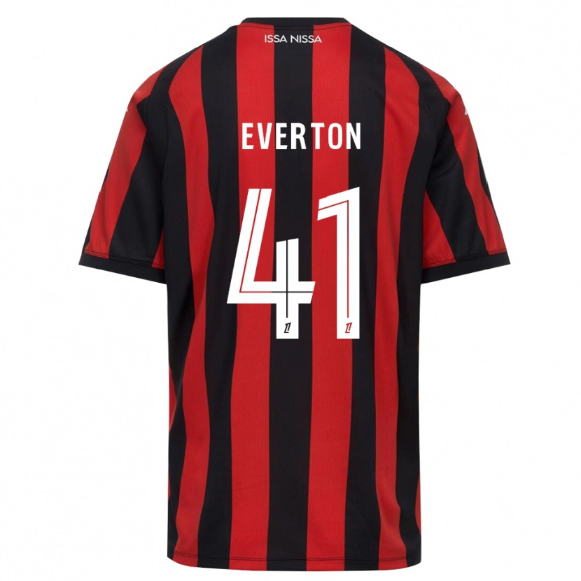 Danxen Kinder Everton Pereira Da Silva #41 Rot Schwarz Weiß Heimtrikot Trikot 2026/27 T-Shirt Schweiz