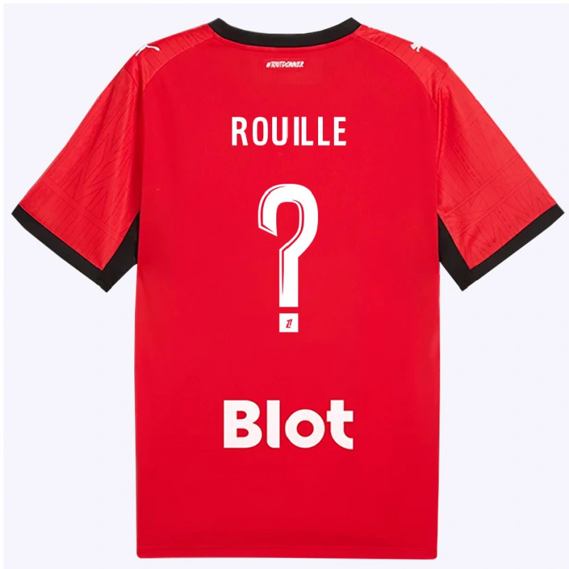 Danxen Kinder Léo Rouillé #0 Rot Schwarz Weiß Heimtrikot Trikot 2026/27 T-Shirt Schweiz