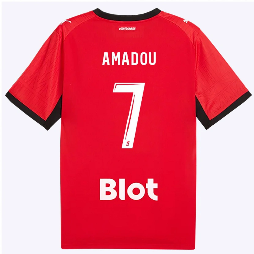 Danxen Kinder Amadou Diallo #7 Rot Schwarz Weiß Heimtrikot Trikot 2026/27 T-Shirt Schweiz