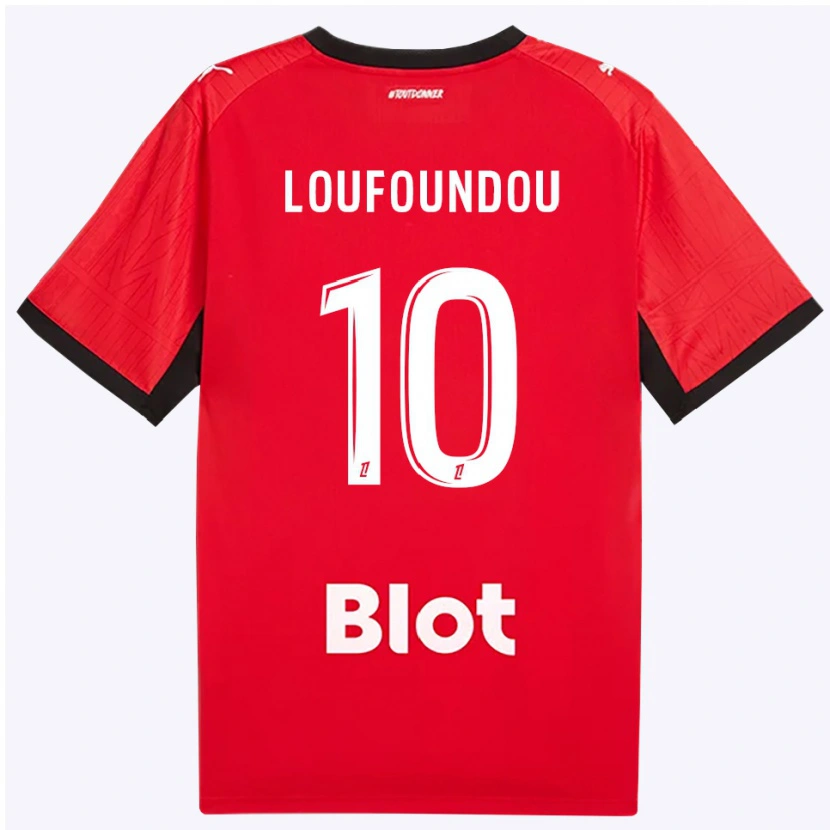 Danxen Kinder Noah Loufoundou #10 Rot Schwarz Weiß Heimtrikot Trikot 2026/27 T-Shirt Schweiz