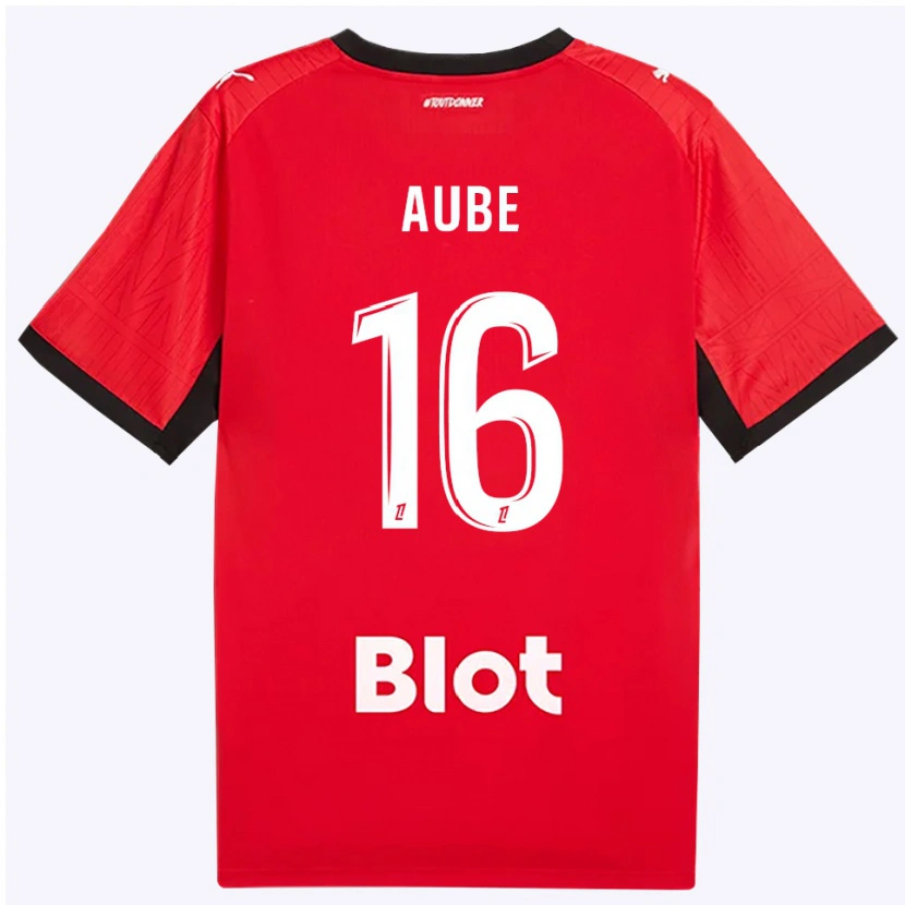 Danxen Kinder Yanis Aube #16 Rot Schwarz Weiß Heimtrikot Trikot 2026/27 T-Shirt Schweiz