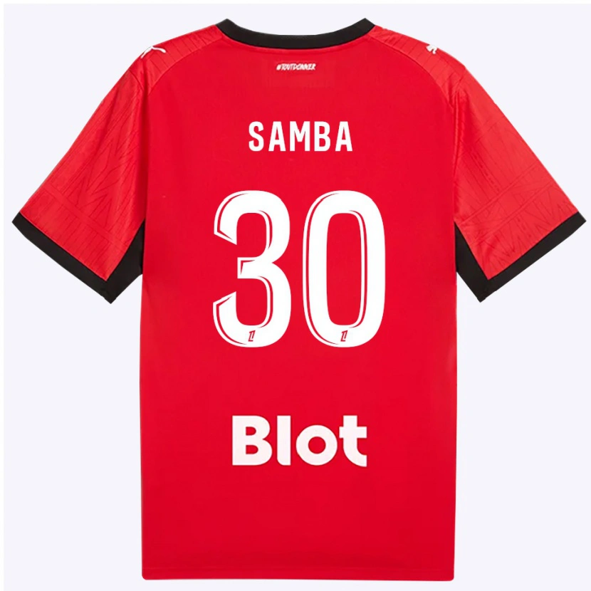 Danxen Kinder Brice Samba #30 Rot Schwarz Weiß Heimtrikot Trikot 2026/27 T-Shirt Schweiz