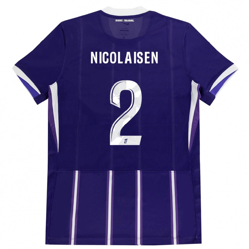Danxen Kinder Rasmus Nicolaisen #2 Lila Weiß Heimtrikot Trikot 2026/27 T-Shirt Schweiz