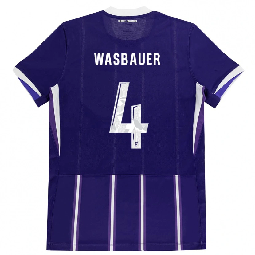 Danxen Kinder Nicolas Wasbauer #4 Lila Weiß Heimtrikot Trikot 2026/27 T-Shirt Schweiz