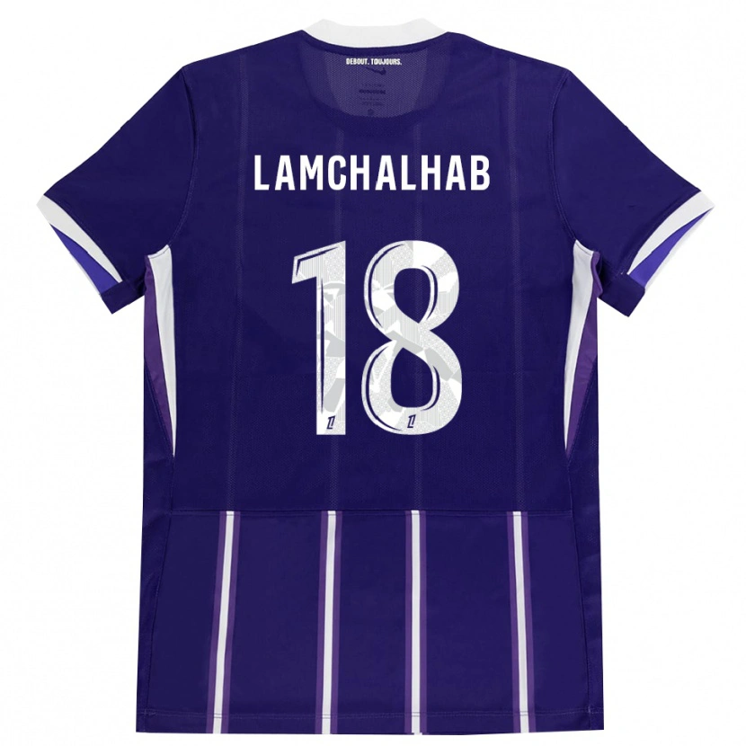 Danxen Kinder Merwan Lamchalhab #18 Lila Weiß Heimtrikot Trikot 2026/27 T-Shirt Schweiz