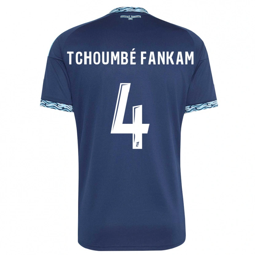 Danxen Kinder Erwan Tchoumbé Fankam #4 Stahlblau Weiß Heimtrikot Trikot 2026/27 T-Shirt Schweiz