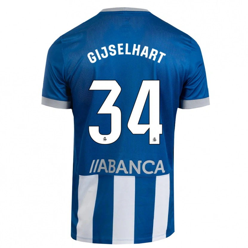 Danxen Kinder Teun Gijselhart #34 Blau Grau Weiß Heimtrikot Trikot 2026/27 T-Shirt Schweiz