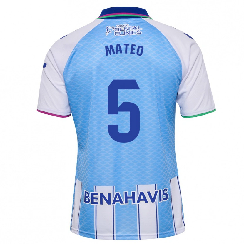Danxen Kinder Ángel Mateo #5 Tief Himmelblau Weiß Heimtrikot Trikot 2026/27 T-Shirt Schweiz