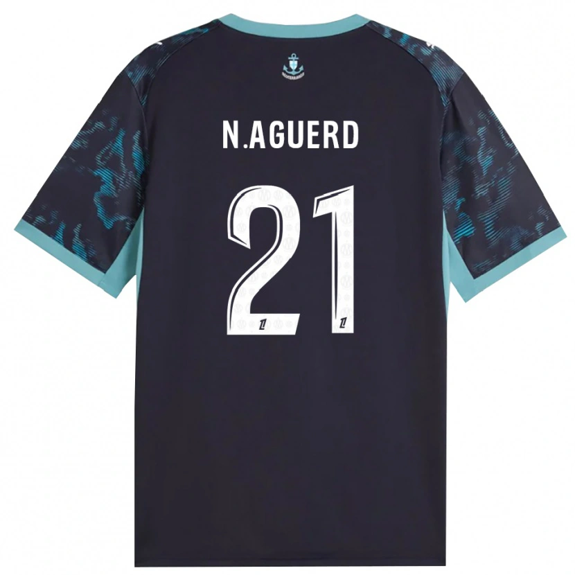 Danxen Kinder Nayef Aguerd #21 Blass Türkis Weiß Schwarz Auswärtstrikot Trikot 2026/27 T-Shirt Schweiz