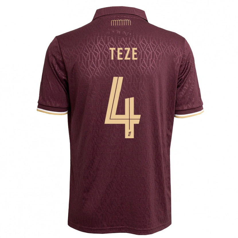 Danxen Kinder Jordan Teze #4 Weinrot Sandbraun Auswärtstrikot Trikot 2026/27 T-Shirt Schweiz