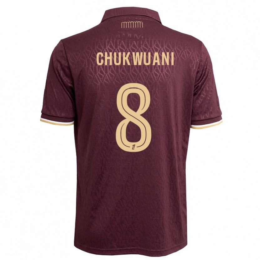 Danxen Kinder Ekene Chukwuani #8 Weinrot Sandbraun Auswärtstrikot Trikot 2026/27 T-Shirt Schweiz