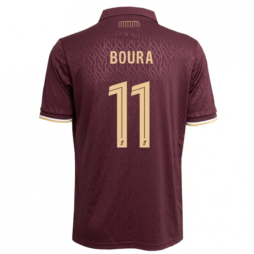 Danxen Kinder Amal Boura #11 Weinrot Sandbraun Auswärtstrikot Trikot 2026/27 T-Shirt Schweiz