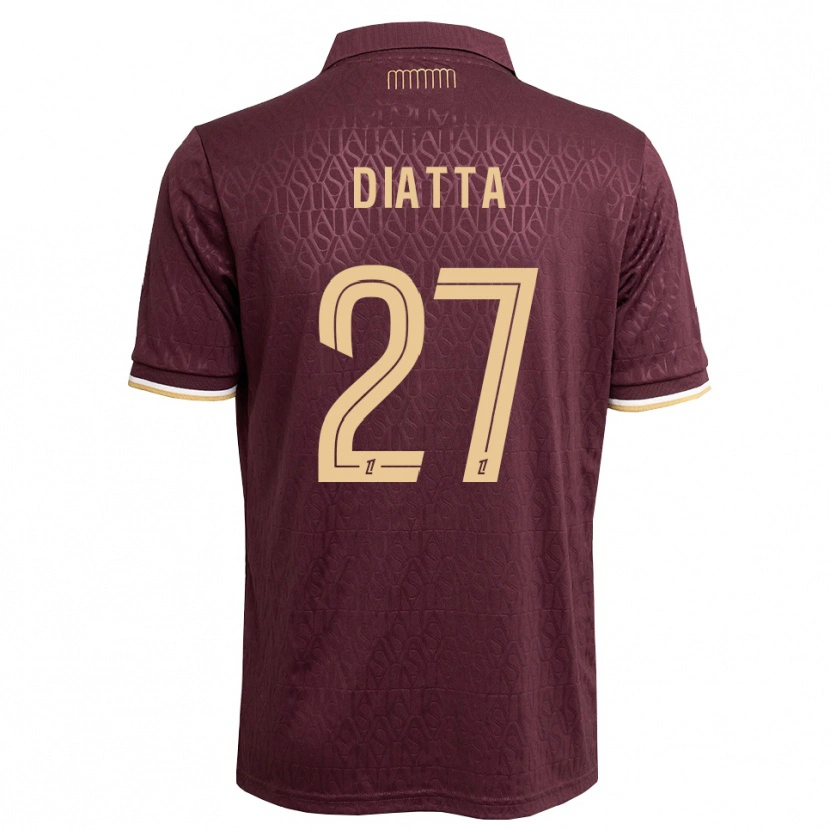 Danxen Kinder Krépin Diatta #27 Weinrot Sandbraun Auswärtstrikot Trikot 2026/27 T-Shirt Schweiz