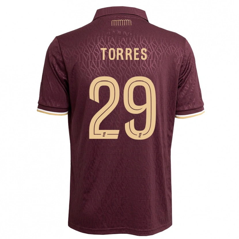 Danxen Kinder Louis Torres #29 Weinrot Sandbraun Auswärtstrikot Trikot 2026/27 T-Shirt Schweiz