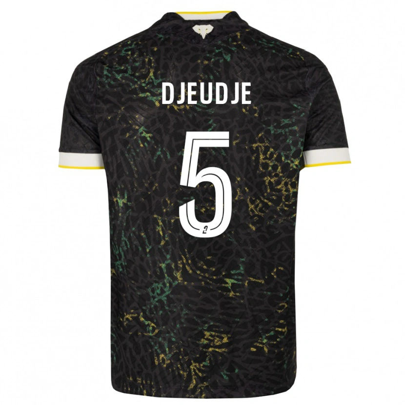 Danxen Kinder Lilian Djeudje #5 Schwarz Weiß Gelb Auswärtstrikot Trikot 2026/27 T-Shirt Schweiz