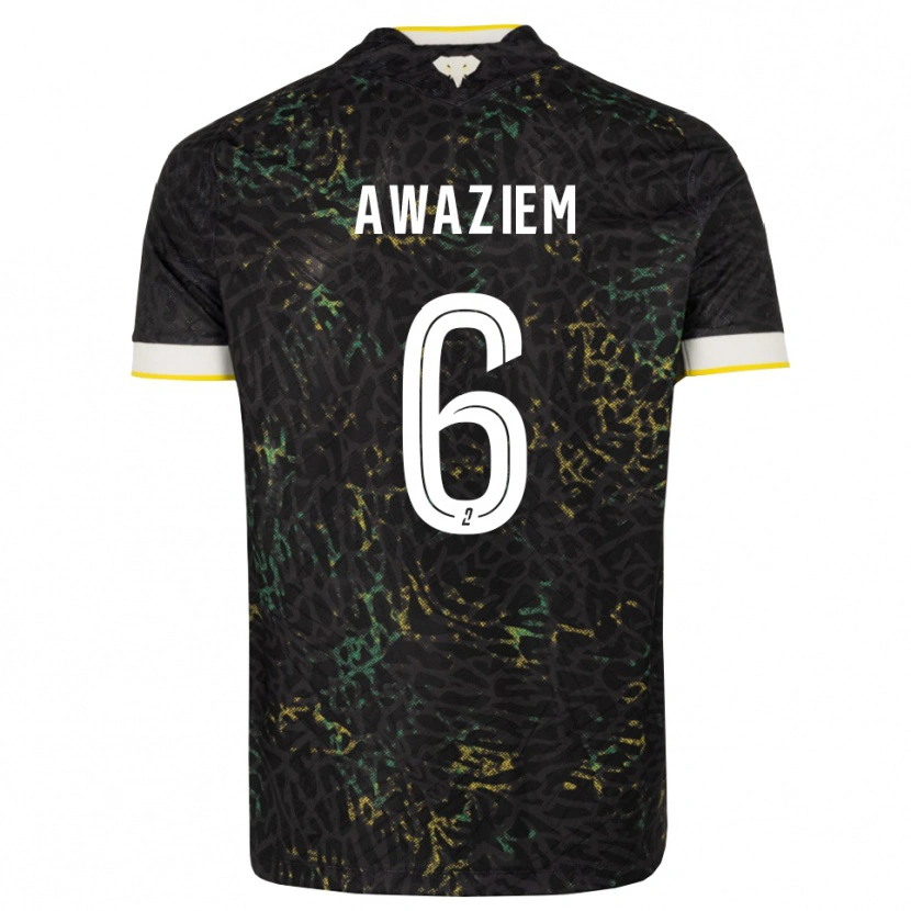 Danxen Kinder Chidozie Awaziem #6 Schwarz Weiß Gelb Auswärtstrikot Trikot 2026/27 T-Shirt Schweiz