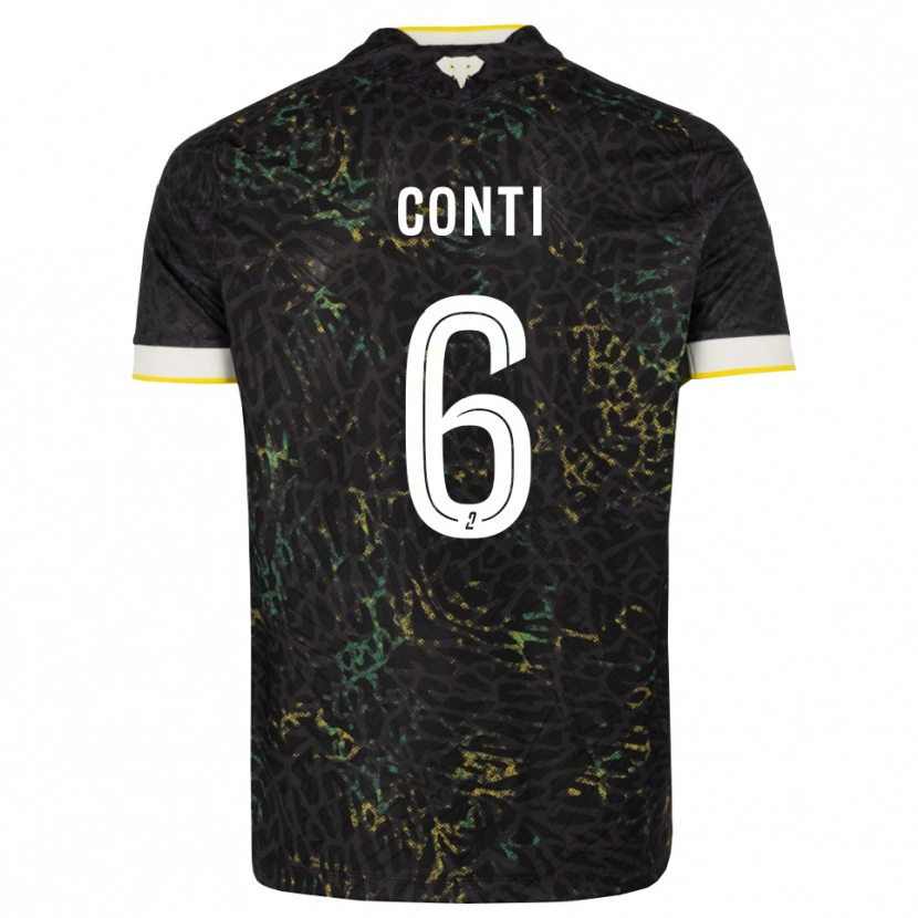 Danxen Kinder Alexandre Conti #6 Schwarz Weiß Gelb Auswärtstrikot Trikot 2026/27 T-Shirt Schweiz