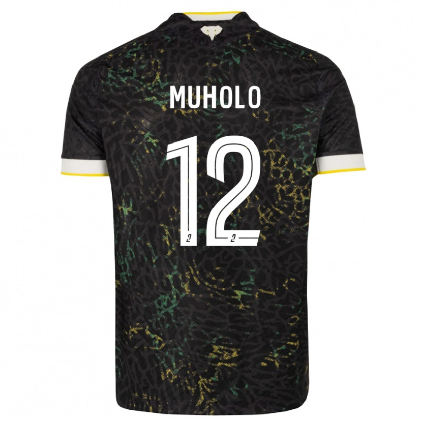 Danxen Kinder Ernest Muholo #12 Schwarz Weiß Gelb Auswärtstrikot Trikot 2026/27 T-Shirt Schweiz