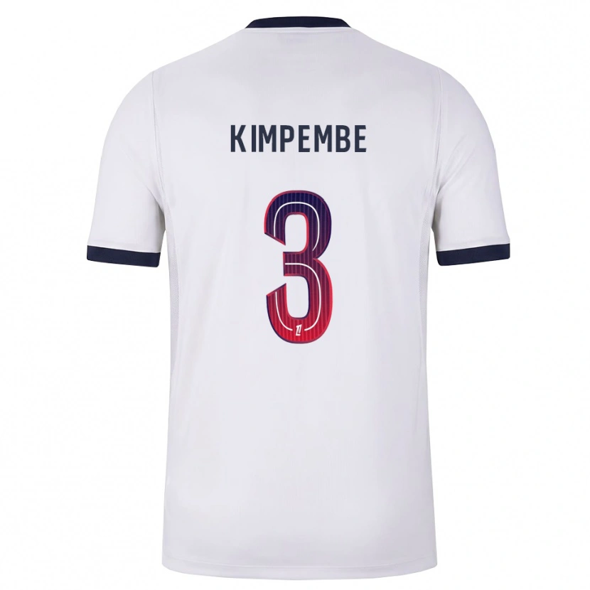 Danxen Kinder Presnel Kimpembe #3 Weiß Schwarz Rot Auswärtstrikot Trikot 2026/27 T-Shirt Schweiz